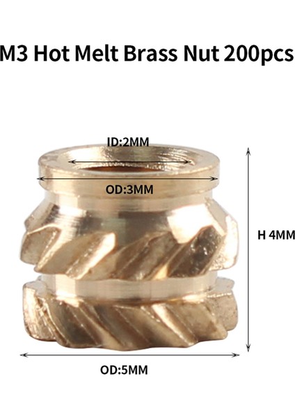 Isı Ekleme Somunu Demir Ucu TS100 Havya Ucu Ekleme Iç Dişli M2-M8 Pirinç Sıcak Eriyik Ekleme M3 Somun Kiti (Yurt Dışından)