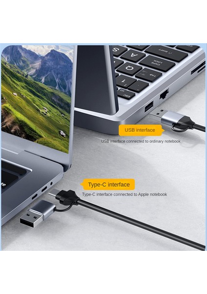 4K - Type-C+Usb Yakalama Kartına Uyumlu 1080P Bilgisayar Oyunu Cep Telefonu Canlı Ses Video Yakalama Kartı 1.8m (Yurt Dışından)