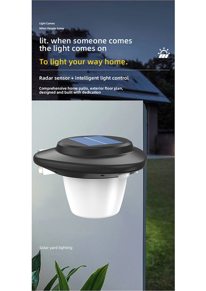 Güneş LED Tungsten Lamba Ev Akıllı Sensör Duvar Lambası Açık Su Geçirmez Avlu Garaj Aydınlatma Fener(B) (Yurt Dışından) modelleri