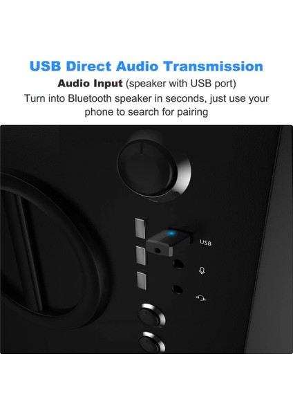 USB Bluetooth 5.0 Verici Alıcı, 4'ü 1 Arada Mini Kablosuz Ses Adaptörü, 3,5 mm Bluetooth Aux Adaptörü (Yurt Dışından)