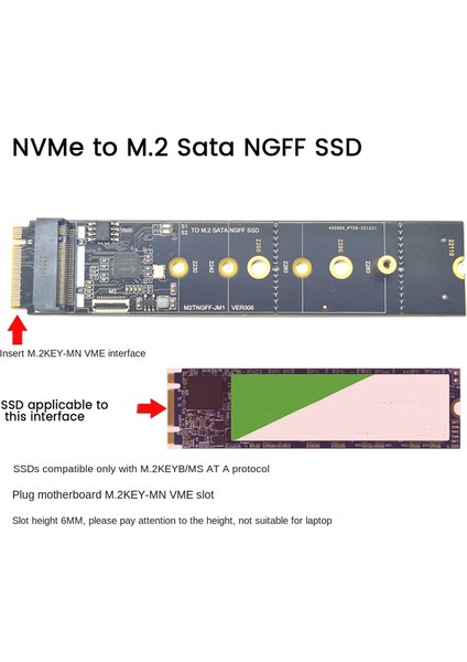 M2 Key-M Nvme Pcı-E'den Sata3.0 Genişletme Kartına Sabit Disk Aktarım Kartı Serbest Sürücü JMB582 (Yurt Dışından) fiyatları