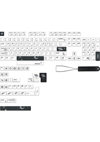 Dış Uzay Keycaps Kiraz Profili Klavye Tuş Takımı GK61/64/68/108 Gmmk Pro Mekanik Oyun Klavyesi Anahtar Kapağı, Kore (Yurt Dışından)