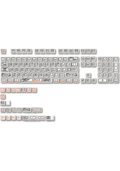 Graffiti Klavye Tuş Takımı Xda Pbt Keycaps 127 Tuşlar Mekanik Oyun Klavyesi Keycaps (Yurt Dışından)