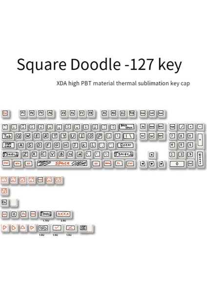 Graffiti Klavye Tuş Takımı Xda Pbt Keycaps 127 Tuşlar Mekanik Oyun Klavyesi Keycaps (Yurt Dışından) fiyatları