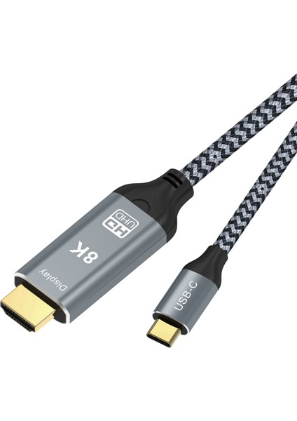 1m Type C - Uyumlu Adaptör, 8k 60HZ USB C - Uyumlu Adaptör Desteği 48 Gbps Aktarım Hızı (Yurt Dışından)