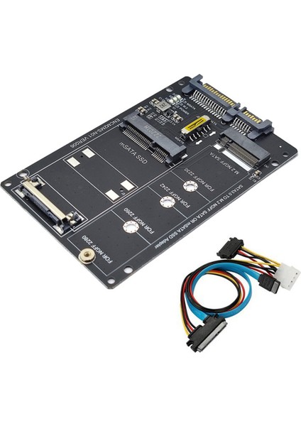 Ngff + Msata - Sata3.0 Adaptör Kartı + Sata Kablosu M2 Anahtar Bm Ssd'den 6g Arayüz Dönüşüm Kartına (Yurt Dışından)