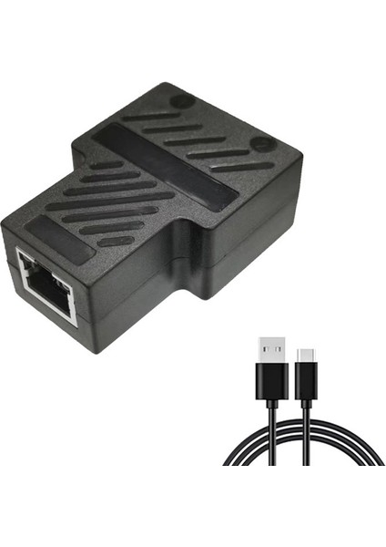 Ethernet Ayırıcı 100 Mbps RJ45 Ağ Uzatma Konektörü 1 Ila 2 Ethernet Adaptörü Internet Ağ Kablosu Genişletici (Yurt Dışından)