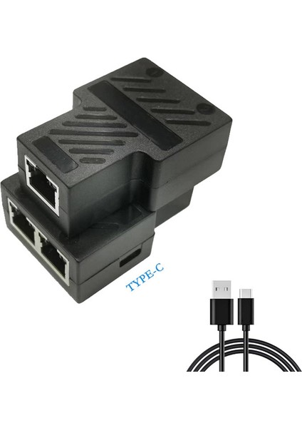 Ethernet Ayırıcı 100 Mbps RJ45 Ağ Uzatma Konektörü 1 Ila 2 Ethernet Adaptörü Internet Ağ Kablosu Genişletici (Yurt Dışından)