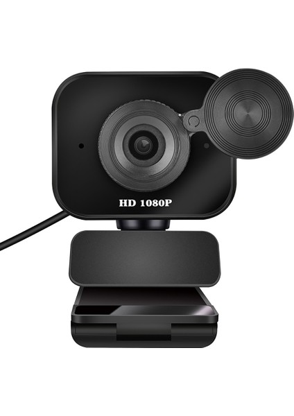 C60A USB Web Kamerası 1080P Sabit Odaklama Dahili Mikrofon Canlı Konferans Masaüstü Bilgisayar Kamerası Gizlilik Kapaklı Siyah (Yurt Dışından)