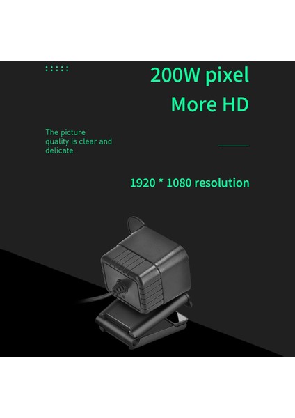 C60A USB Web Kamerası 1080P Sabit Odaklama Dahili Mikrofon Canlı Konferans Masaüstü Bilgisayar Kamerası Gizlilik Kapaklı Siyah (Yurt Dışından)