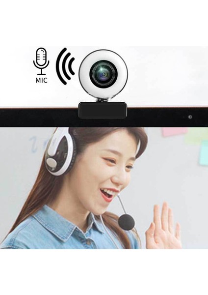 1080P Web Kamerası Dolgu Işığına Sahip Dahili Mikrofon Web Kamerası Canlı Video/görüntülü Arama/çevrimiçi Toplantı Için Uygundur (Yurt Dışından) fırsatları