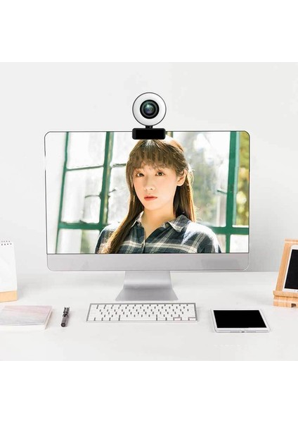 1080P Web Kamerası Dolgu Işığına Sahip Dahili Mikrofon Web Kamerası Canlı Video/görüntülü Arama/çevrimiçi Toplantı Için Uygundur (Yurt Dışından) indirimleri