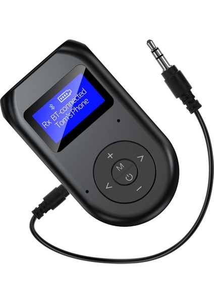 LCD Ekran Bluetooth 5.0 Ses Verici Alıcı 3.5mm Aux Bluetooth USB Adaptörü (Yurt Dışından)