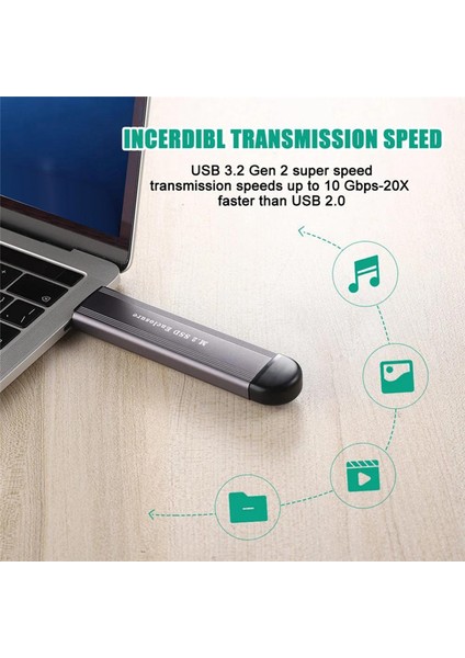 M.2 Nvme/sata Çift Protokollü SSD Muhafaza Adaptörü Alüminyum 10 Gbps USB C 3.1 Gen 2 - Nvme SSD Harici Muhafaza-Siyah (Yurt Dışından)