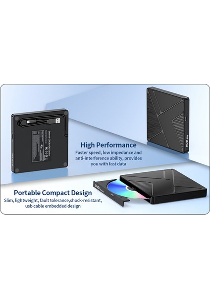Harici Optik Sürücü Kutusu Usb3.0 Mobil Disk Okuma CD Oynatma Harici Optik Disk Sürücüsü DVD Yazma ve Kaydetme (Yurt Dışından)