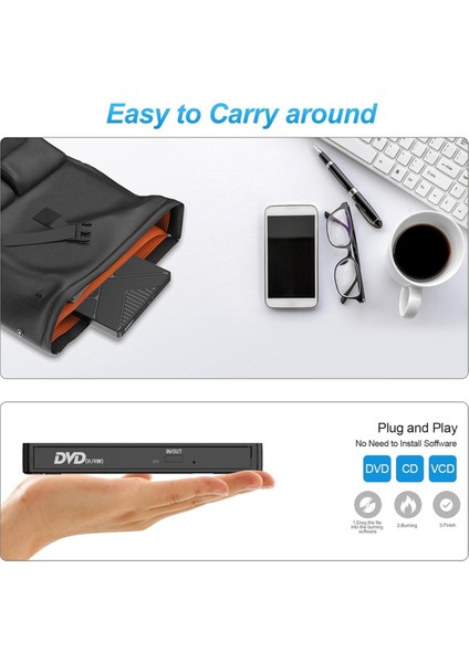Harici Optik Sürücü Kutusu Usb3.0 Mobil Disk Okuma CD Oynatma Harici Optik Disk Sürücüsü DVD Yazma ve Kaydetme (Yurt Dışından) fırsatları