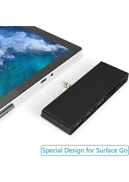 6'sı 1 Arada USB C Surface Go USB Hub Adaptörü Dongle, 3 USB 3.0 Bağlantı Noktası, 3,5 mm Ses Jakı, Surface Go Için Sd/tf Kart Okuyucu (Yurt Dışından)