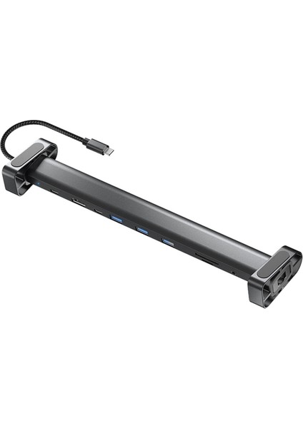 10 In 1 USB C Hub Çoklu Bağlantı Noktası Adaptörü Taşınabilir Dongle 4K Pd 100W USB 3.0 Gigabit Ethernet RJ45 Dock Istasyonu Dizüstü Bilgisayar Standı (Yurt Dışından)