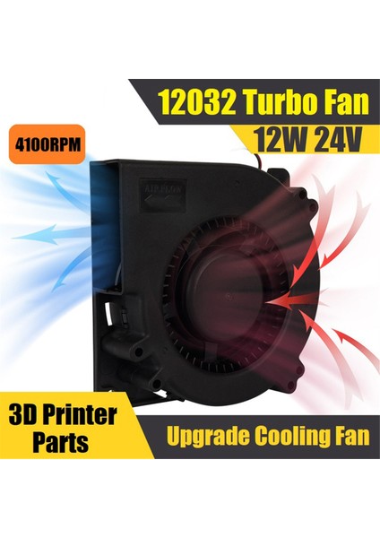 12032 Klp1 Yükseltme Soğutma Fanı 12 W 24 V 4100 Rpm Turbo Üfleyici Fanlar 3D Yazıcı Parçaları (Yurt Dışından)