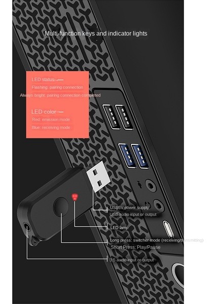 USB Bluetooth Alıcı Verici Bluetooth 5.3 Ses Alıcısı Adaptörü Bilgisayar Tv Ses Araç Adaptörü Için (Yurt Dışından)