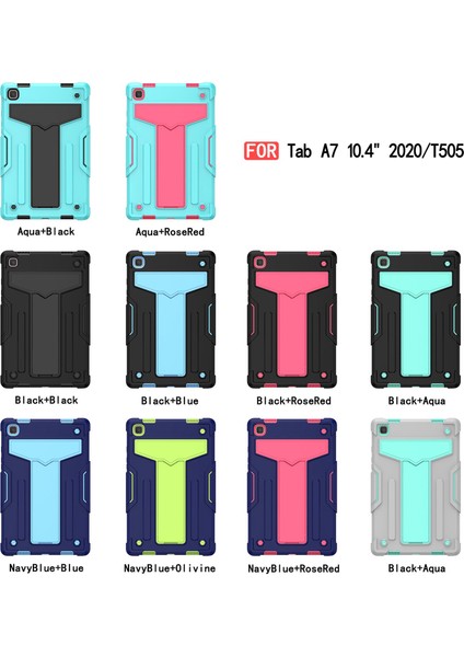 Tab A7 10.4 2020 T505/T500 Tablet Standlı Düşme Önleyici Kılıf (Siyah) (Yurt Dışından)