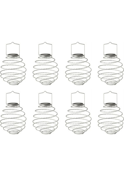 Güneş Enerjili LED Spiral Asma Işıklar Dış Aydınlatma Tel Fener Spiralight (Spiral Işık X8) Sıcak Beyaz (Yurt Dışından)