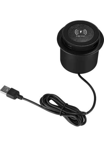 10W Hızlı Kablosuz Şarj Cihazı - Akıllı Telefon Için Evrensel USB Bağlantı Noktalı Masaüstü Gömülü Hızlı Kablosuz Şarj Cihazı (Yurt Dışından)