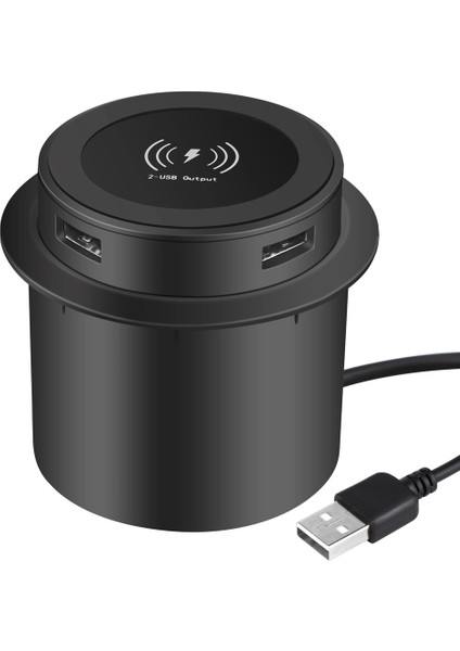 10W Hızlı Kablosuz Şarj Cihazı - Akıllı Telefon Için Evrensel USB Bağlantı Noktalı Masaüstü Gömülü Hızlı Kablosuz Şarj Cihazı (Yurt Dışından) modelleri