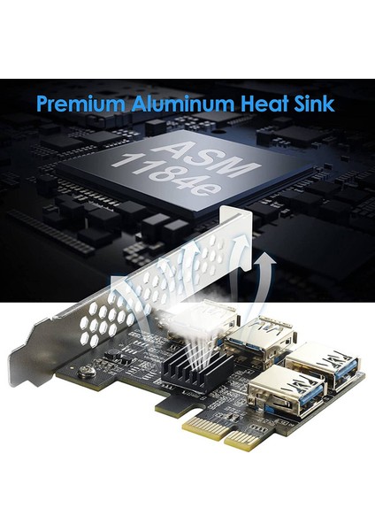 Pcı-E 1 Ila 4 Pcı-Express 16X Yuva Genişletme Kartları-Usb 3.0 Adaptörü, Madencilik Için Uygun (Yurt Dışından)