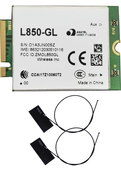 L850- Wwan Modülü + Anten 4g Lte Cat9 M.2 Lte ve Yönlendirici Için Wcdma Kartı (Yurt Dışından)