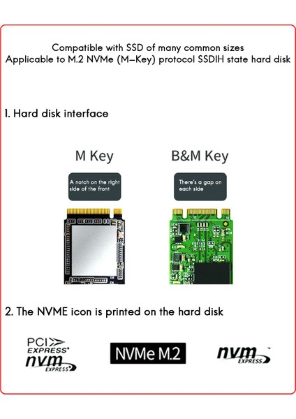 M.2 SSD Kutusu Usb3.1 Tip C - Pcı-E SSD M.2 Nvme Mobil Adaptör Nvme Sabit Disk Muhafazası SSD Muhafaza (Yurt Dışından)