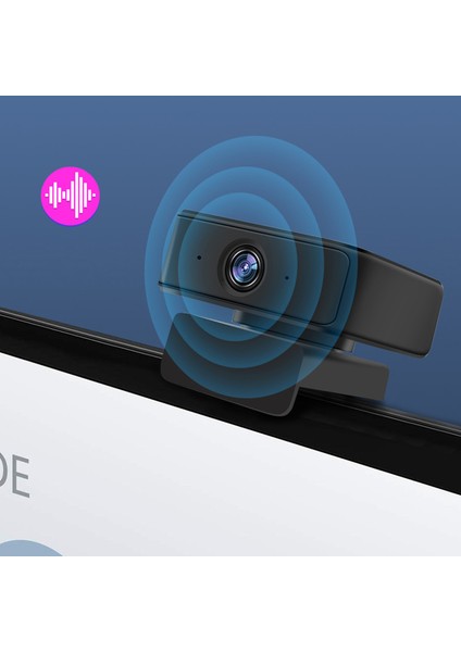 Web Kamerası 1080P Hd, Gürültü Önleyici Mikrofonlu Aı Izleme ve Yakınlaştırma Işlevi 360° Dönen Tak ve Çalıştır Pc Kamerası, A (Yurt Dışından)