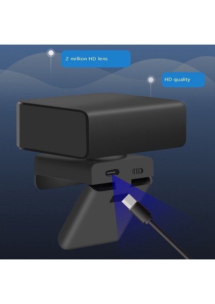 Web Kamerası 1080P Hd, Gürültü Önleyici Mikrofonlu Aı Izleme ve Yakınlaştırma Işlevi 360° Dönen Tak ve Çalıştır Pc Kamerası, A (Yurt Dışından)