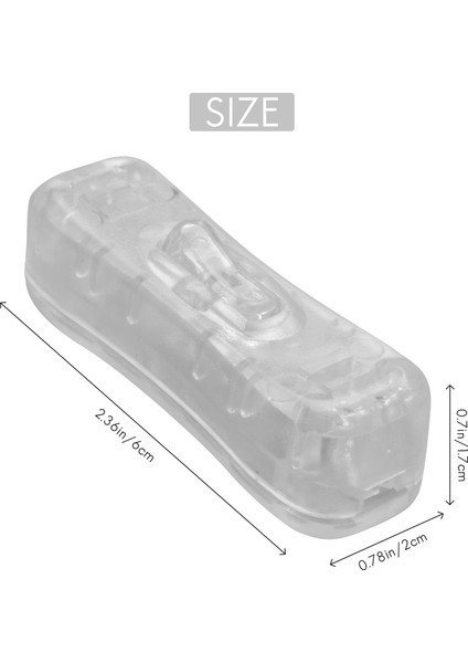 Oda Için 2 Adet Şeffaf Plastik Açma / Kapama Düğmesi Hat Kablosu Anahtarı (Yurt Dışından)