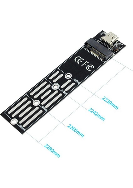 Usb3.1 Tip-C - M.2 B Anahtar Sata Ngff SSD Kutusu Katı Hal Sürücü Muhafaza Kutusu 6 Gbps M2 SSD 2280 Sabit Disk Disk Muhafazası (Gümüş) (Yurt Dışından)
