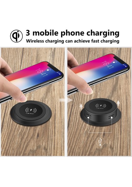 10W Hızlı Kablosuz Şarj Cihazı - Akıllı Telefon Için Evrensel USB Bağlantı Noktalı Masaüstü Gömülü Hızlı Kablosuz Şarj Cihazı (Yurt Dışından) fırsatları