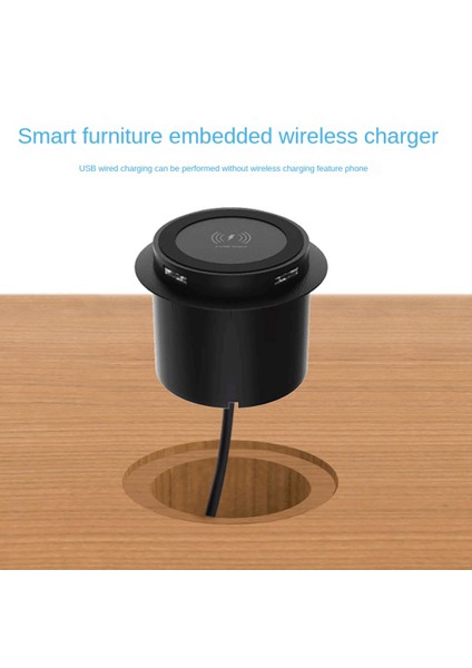 10W Hızlı Kablosuz Şarj Cihazı - Akıllı Telefon Için Evrensel USB Bağlantı Noktalı Masaüstü Gömülü Hızlı Kablosuz Şarj Cihazı (Yurt Dışından) indirimleri