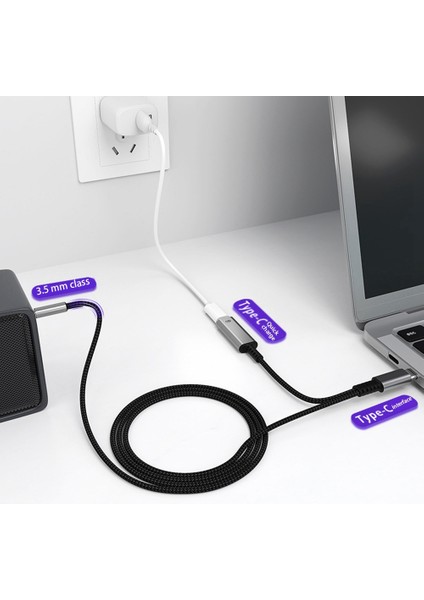 Tip C 3.5mm Ses Adaptör Kablosu Aux Araç Hifi Ses Adaptörü Dijital Dekoder Kulaklık Jak Adaptörü (Yurt Dışından)
