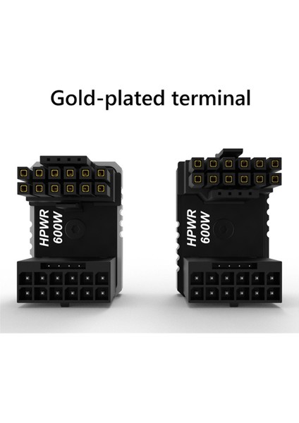 Güç Kaynağı Konektörü 16PIN(12+4PIN) Atx3.0 12VHPWR 600W Gpu 180° Adaptör, Rtx 4090 4080 4070 Ti 3090 Için, Siyah Std (Yurt Dışından)