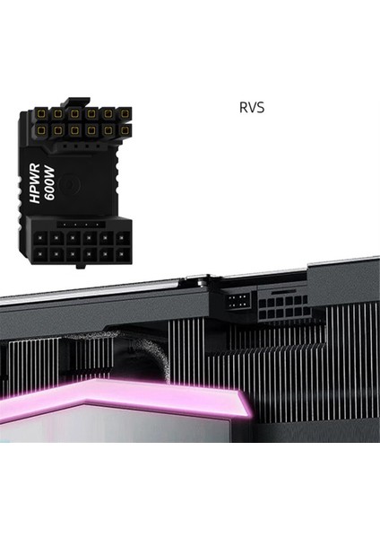 Güç Kaynağı Konektörü 16PIN(12+4PIN) Atx3.0 12VHPWR 600W Gpu 180° Adaptör, Rtx 4090 4080 4070 Ti 3090 Için, Siyah Std (Yurt Dışından)