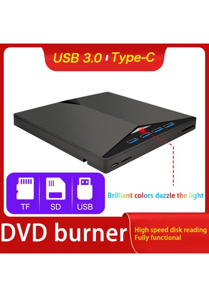 Type-C Usb3.0 Harici Mobil DVD Sürücüsü USB Optik Sürücü Dvd/cd 7 In1 Çok Fonksiyonlu Yazıcı Bilgisayar Evrensel (Yurt Dışından)