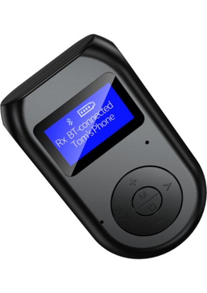 USB Bluetooth Adaptörü Bluetooth 5.0 Alıcı Verici 2'si 1 Arada Eller Serbest Arama LCD Ekran Görüntüsü (Yurt Dışından)