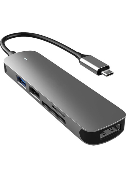 5'i 1 Arada Yerleştirme Istasyonu, Çok Fonksiyonlu Hub Tip-C Dönüştürücü 5 Gbps Tf/sd Kart 4K/30Hz Dizüstü Bilgisayar, Bilgisayar Için USB 2.0 Adaptörü (Yurt Dışından)