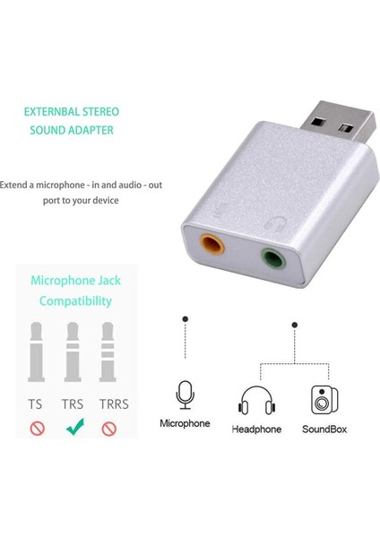 /windows/pc/dizüstü Bilgisayarlar/ Için 3,5 mm Kulaklık ve Mikrofon Jakı ile 2 Paket Usb'den Ses Harici Stereo Ses Adaptörüne (Yurt Dışından)