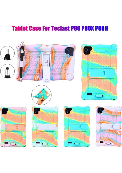 Silikon Kılıf P80X P80H P80 8 Inç Tablet Anti-Drop Tablet Kılıfı Kalem ile Tablet Standı (Renkli Pembe) (Yurt Dışından) fiyatları
