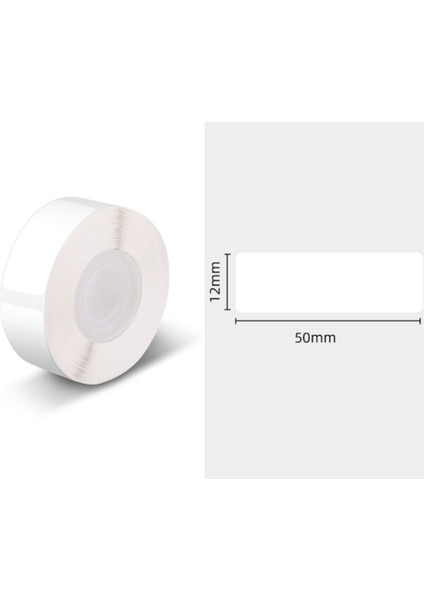 D30 Etiket Yazıcısına Uygun Beyaz Kendinden Yapışkanlı Etiket Kağıdı (12MM x 50MM) Etiket/rulo, 3 Rulo (Yurt Dışından)