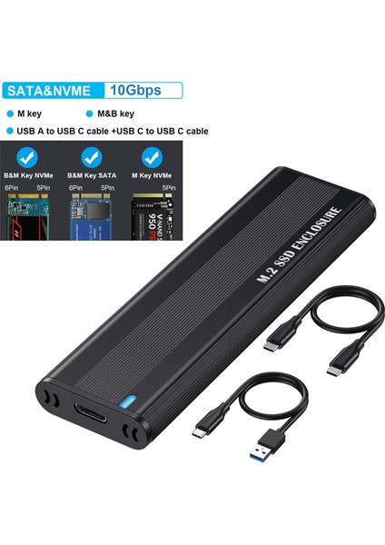 M2 SSD Kasa Nvme Sata Çift Protokol M.2 USB Tip C 3.1 SSD Adaptörü Nvme Pcıe Ngff Sata SSD Disk Kutusu M.2 SSD Kılıfı (Yurt Dışından)