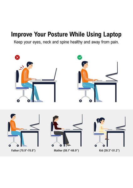 Dizüstü Bilgisayar Standı, Isı Havalandırmalı Taşınabilir Katlanabilir Ayarlanabilir Dizüstü Bilgisayar Standı, Ergonomik Bilgisayar Standı Yükseltici, 10 Inç Yuka (Yurt Dışından) indirimleri