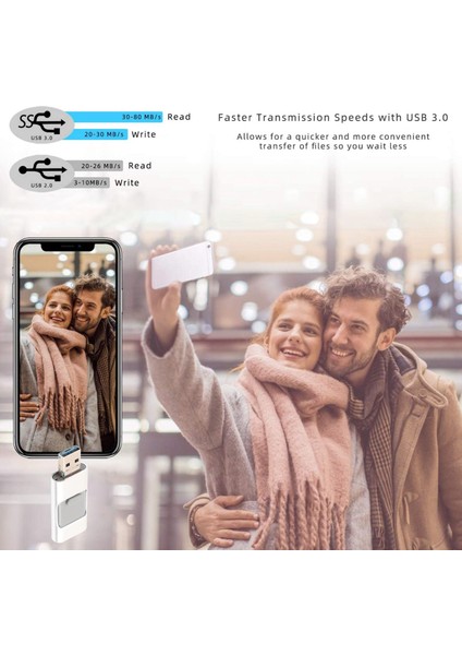 USB Flash Sürücü USB Flash Bellek 3'ü 1 Arada Pendrive 3.0 Android / Tablet / Pc / Dizüstü Bilgisayar (16G) Için USB Flash Sürücü (Yurt Dışından)