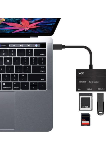 Type-C - Xqd Kart Okuyucu Sd Yüksek Hızlı Kart Okuyucu Usb3.0 Hub Yüksek Hızlı Usb3.0/2.0 ile Uyumlu (Yurt Dışından)